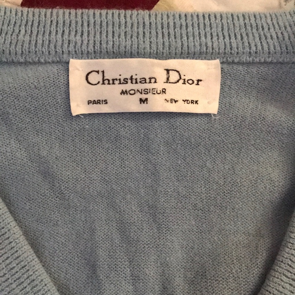 Blue v neck Dior sweater